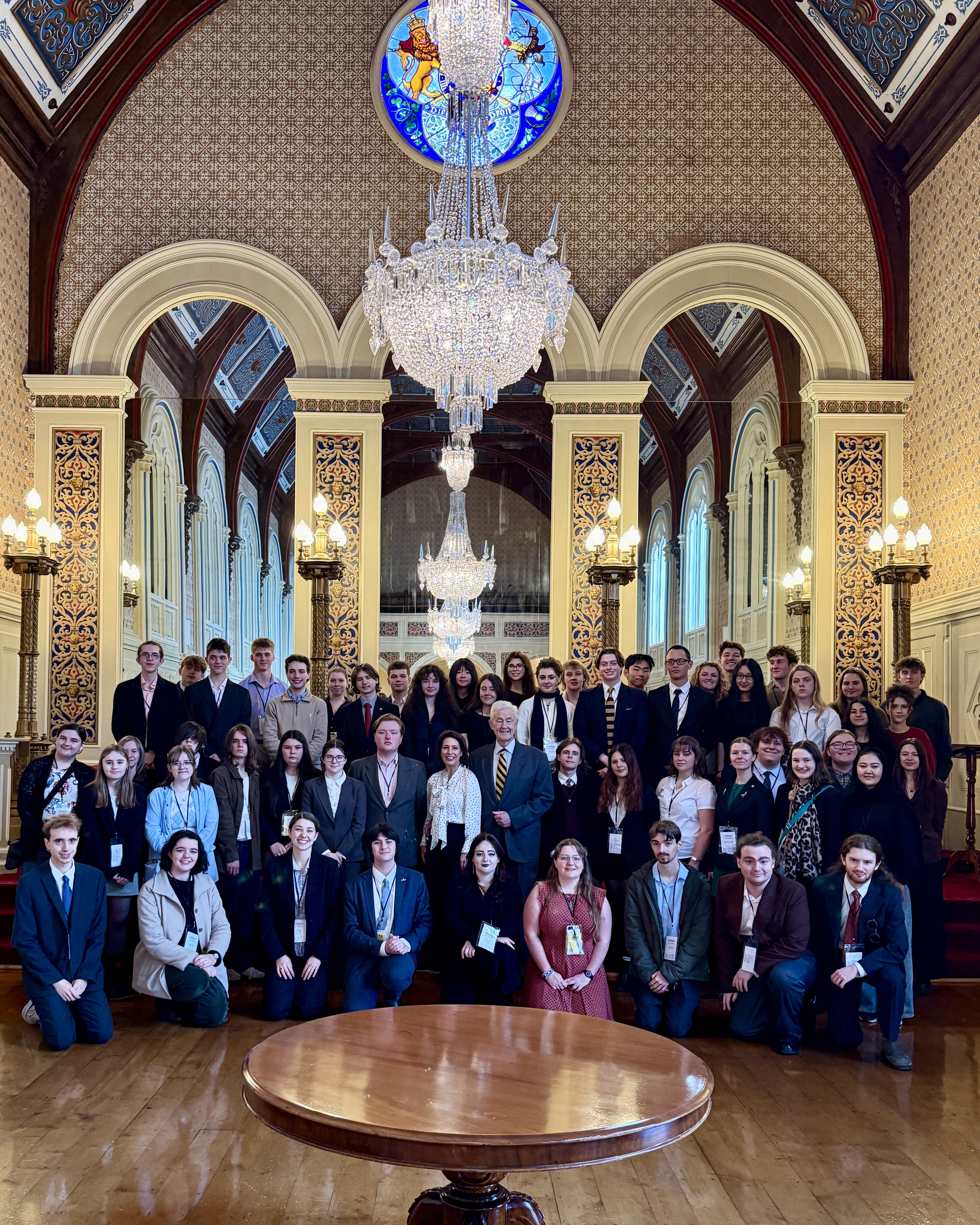 The Governor and Dr Walters with participants and organisers of the 2026 Tasmanian Youth Parliament
