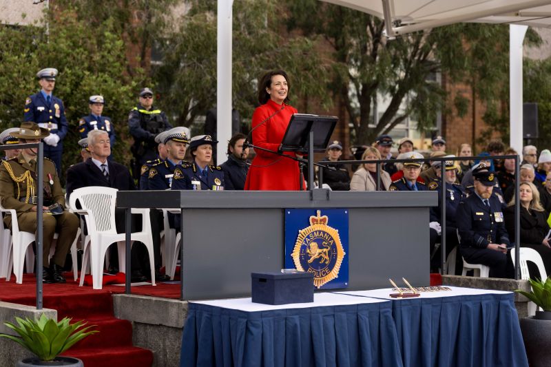 The Governor speaks at the Graduation Ceremony for Tasmania Police Training Course 1/2026