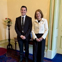 Her Excellency with 2026 Rhodes Scholar Heath Dimsey