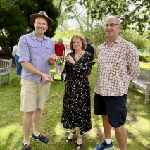 Her Excellency hands over the Governor's Cup to the Officer's Mess