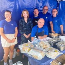 Her Excellency with stallholders at the 2026 Estia Greek Festival