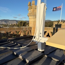The completed lead roof of the Clock Tower