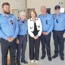 Her Excellency with Tasmania Fire Service volunteers in Swansea