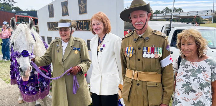 Her Excellency with attendees at the War Animal Remembrance Day service