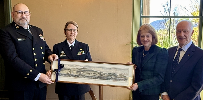 Her Excellency and Professor Chalmers with RAN representatives