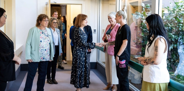 Her Excellency meeting staff members at Eskleigh