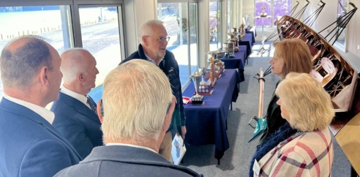 Her Excellency viewing displays at the Lake Barrington International Rowing Musum