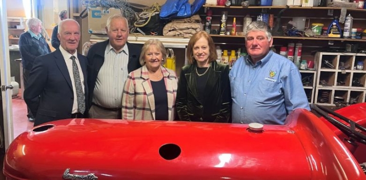 Her Excellency, Professor Chalmers and volunteers at the Kentish Men's Shed