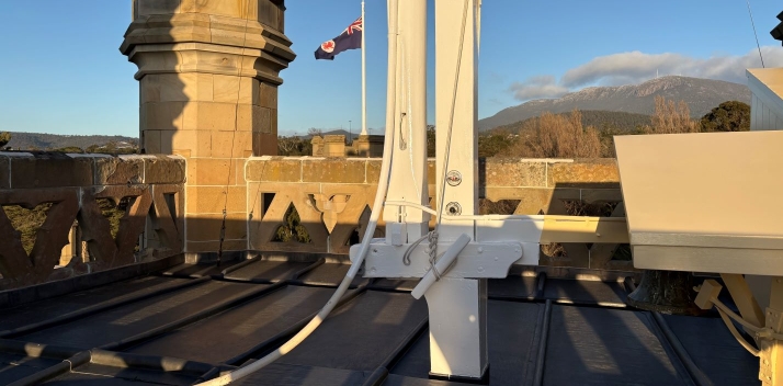 The completed lead roof on the Clock Tower