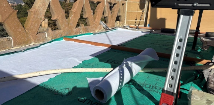Roofing materials on the roof of the Clock Tower