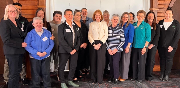 Her Excellency with staff and clients at Wyndarra in Smithton