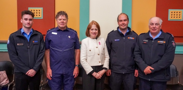 Her Excellency with emergency services volunteers