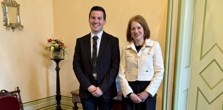 Her Excellency with 2026 Rhodes Scholar Heath Dimsey