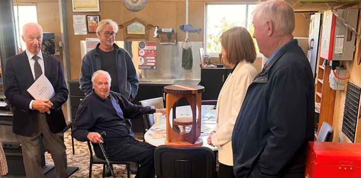 The Governor and Professor Chalmers at the King Island Men's Shed