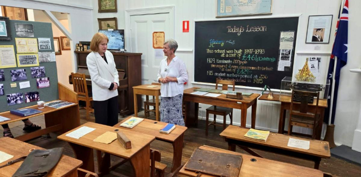 Her Excellency and Professor Chalmers at the Derby Museum