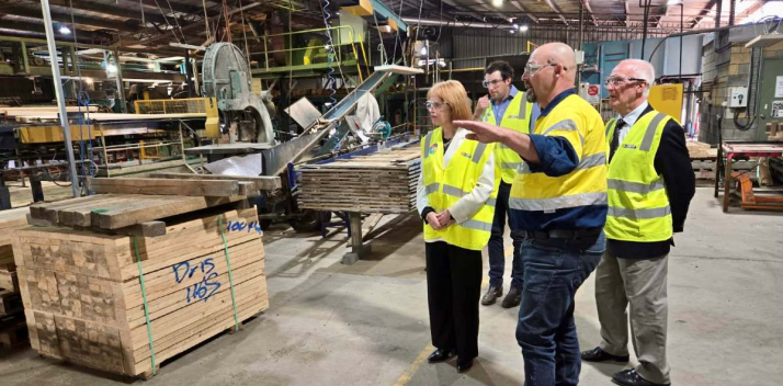 Her Excellency and Professor Chalmers at the CMTP Branxholm Sawmill