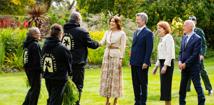 Her Excellency, Professor Chalmers and Their Majesties at the Welcome to Country on Government House lawns