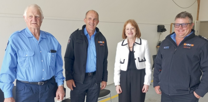 Her Excellency with Tasmania Fire Service volunteers in Swansea