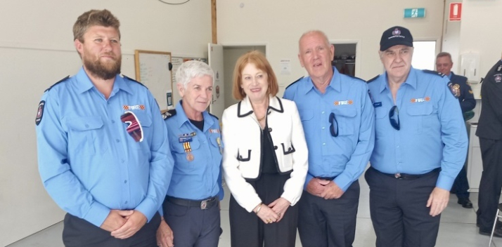 Her Excellency with Tasmania Fire Service volunteers in Swansea