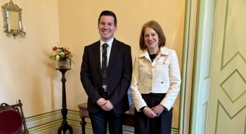 Her Excellency with 2026 Rhodes Scholar Heath Dimsey
