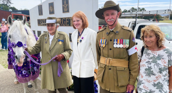Her Excellency with attendees at the War Animal Remembrance Day service