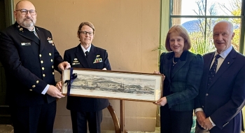 Her Excellency and Professor Chalmers with RAN representatives